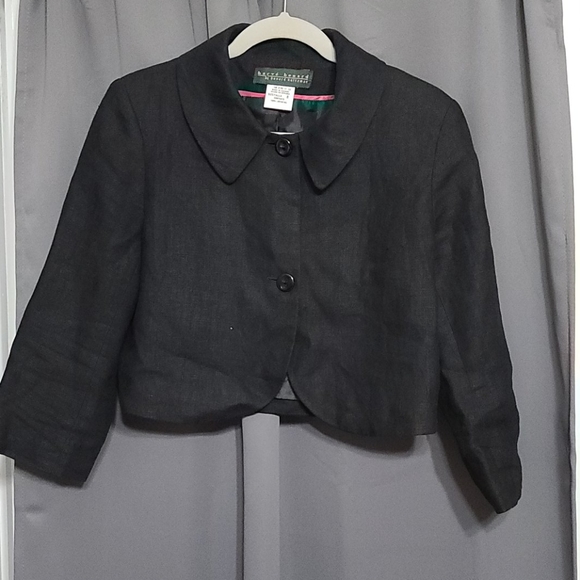 Harve Benard cropped linen blazer size 8 - Picture 1 of 5